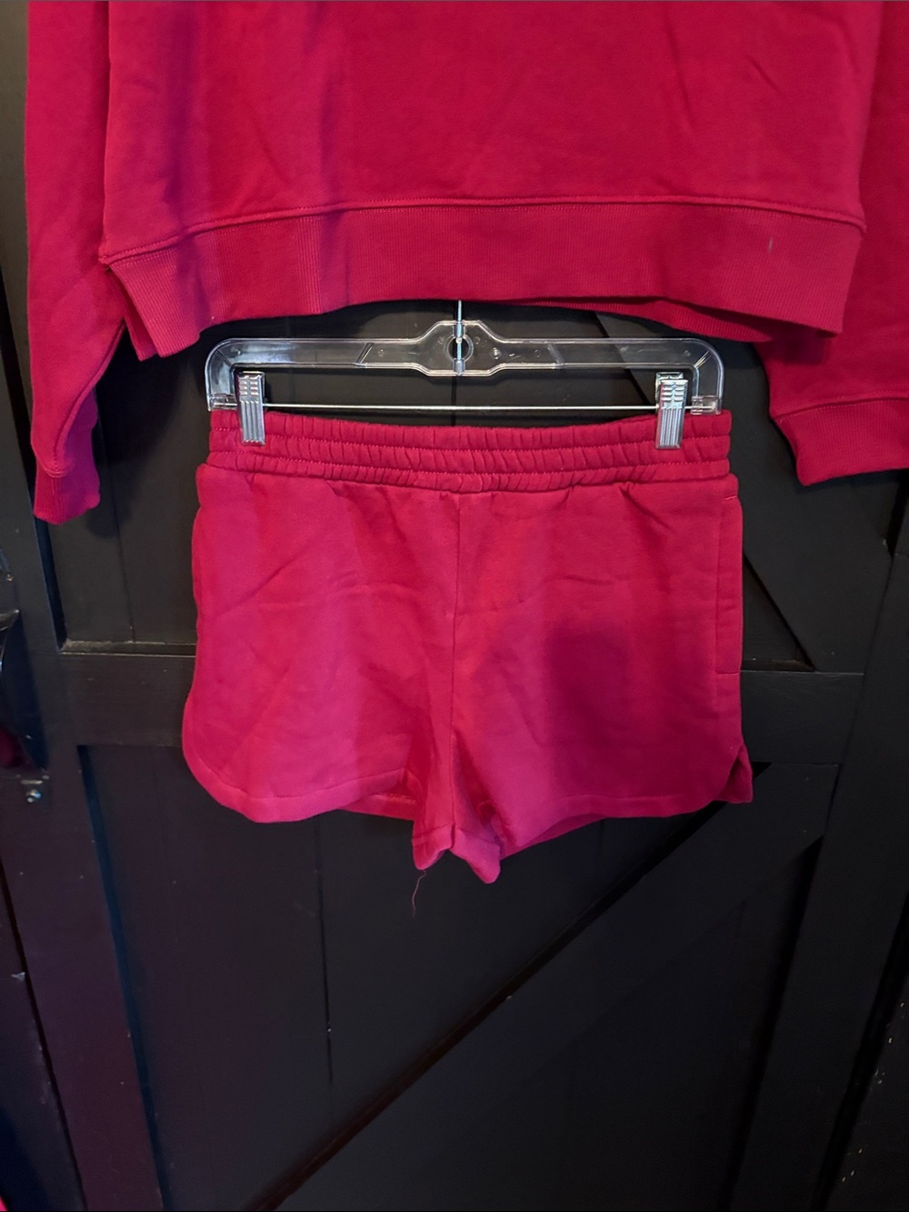 Zenana Outfitters Red Two-Piece Sweatshirt & Shorts Set - Picture 3 of 6
